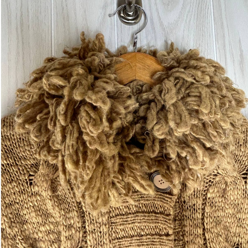 Mercer & Madison Cardigan Sweater Women's Size L Camel Tan Wool Blend Coatigan - Picture 3 of 10